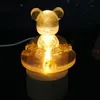 Sieradenzakjes Tassen Handgemaakte Hars Kunst Hout LED Licht Dispaly Basis Kristalglas Ornament Houten Nachtverlichte Stand Crafts186j