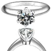 Cluster Rings Sightly Test Positive 3CT 9 0mm D-E Lab-odlade Moissanite Diamond Ring 925 Sterling Silver Engagement Female1352G