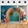 Bakgrundsmaterial Nyfödda Baby 1st Birthday Party Photography Backdrop Balloons Boy and Girl Photographic CakesMash Bakgrund Foto Studio Props YQ231003