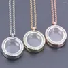 Pendant Necklaces 1Pc Trendy Geometry Glass Picture Locket Women Chain Collares Handmade Memory Floating Medaillon Jewelry Bulk