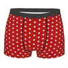 Caleçons à pois blancs sur boxer rouge profond pour homme hautement respirant cadeaux d'anniversaire de haute qualité