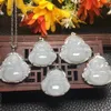 Certificate Natural Jade Buddha Necklace Women's Pendant Gift With Box Inlay 925 Silver Jewelry Pendants295T