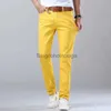 Męskie dżinsy klasyczny styl dżinsy męski biznes Fashion Business Casual Prosty Slim Fit Dżins Schodźce zielone żółte czerwone marka Męska Pantsl231003