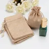 Lin Linen Jewelry Gift Pouch 8x10cm 9x12cm 10x15cm 13x18cm Pack med 50 Makeup Jute Gift Packaging Bags250B