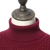 Herrtröjor 2023 Autumn Winter Turtleneck tröja Fashion Casual Slim Pullovers Male varumärkeskläder 8 färger