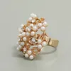 Anelli a grappolo Anello vintage con fiore di perla con strass per donna Design creativo semplice con apertura regolabile regalo di gioielli per feste