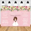 Background Material Laeacco My First Communion Photography Backdrop Watercolor Flower Cross Cartoon Boy Girls Baptism Portrait Customized Background YQ231003