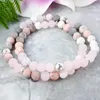 MG1078 Essential Oil Bracelet Set Lava Energy Wrap Bracelet Rose Quarz Yoga Mala Bracelet Pink Jasper Dainty Beaded Jewelry233Y