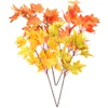 Dekorativa blommor 4 datorer Simulerade realistiska falska konstgjorda grendekortabell hösten Autumn Leaves Layout