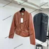 Autumn new women's jacket High version leather lapel fashion motorcycle show slim waist short coat windproof top