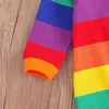 Rompers Citgeett Autumn 0-24m niemowlęta dziewczyny chłopcy Rainbow Kolor Paspose z długim rękawem