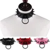 Chokers Mode Rosa Leder Halsband Schwarz Spike Halskette Für Frauen Metall Niet Nieten Kragen Mädchen Party Club Chockers Gothic Acc246t