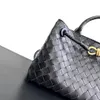 Bolsas De Couro Real Designer B Fivela Andiamo Handmade Tricô Bolsas De Compras Sacos De Ombro Mulheres Bolsa Alça Grande Noite Luxurys Cosméticos Carteira De Tecido