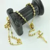 Chapelet en or jaune véritable 18 carats, perle de prière, chaîne de collier avec croix du Saint-Esprit et de Jésus dans une boîte cadeau, non satisfait du remboursement2092