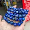 Strand Natural Stone Peads Lapis unisex elastyczna bransoletka okrągła bransoletka