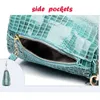 Totes Promoção Designer Shiny Graceful Crocodile Grain Feminino 100% genuíno em couro com esteriologia Bolsas de corpo cruzado*Frete grátis GY14 240407