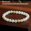 Charmarmband Stone Jade Women Pärlad Bangle Crystal Semi Precious Jadeite Energy Healing Elastic Hand Chain Jewelry