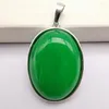 Colares de pingente verde jade pedra grânulo jóias ovais para mulher presente s3222