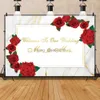 Background Material Happy Birthday Custom Name Photography Background Flower Wreath Blooms Wedding Ceremony Baby Shower Party Photographic Backdrop YQ231003