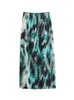 Rokken 2023 Vrouwen Zomer Geplooide MIDI Vintage Print Wrap Zijknop Asymmetrische Vrouwelijke Elegante Straat Mid-Kalf Rok Kleding