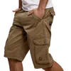 Мужские шорты мужские карго повседневные модные карманы сплошной цвет армейский зеленый мужской свободный рабочий размер больших размеров (без ремня)
