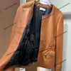 Autumn new women's jacket High version leather lapel fashion motorcycle show slim waist short coat windproof top