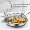 Pans Honeycomb 316 Stainless Steel Pan Uncoated Wok Non-stick Cookware Frying