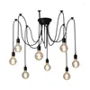 Lâmpadas pendentes 6-cabeça céu feminino flor solta candelabro escritório personalidade criativa estilo industrial nórdico retro edison aranha lâmpada