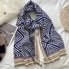 Scarves Winter Geometric Striped Artificial Cashmere Scarf Women's Fashion Thickened Warm Travel Dual-Use Shawl