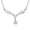 Chaînes Véritable Pure Platinum 950 Chaîne Femmes Lucky Perle Deer O Link Collier 4.2-4.4g