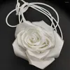 Bälten satin rose choker bälte koreansk midje kedja halsband smycken blommor jeans