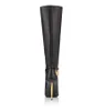 Luxury Knee Over Boots Women Boot TF Shoes Padlock Strap 100mm Gilded Stiletto Heel Suede Leather Lady Soft Booty Pointy Gummi Sules With Box 35-43