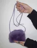 Totes Cute Mini Faux Fur Shoulder Bag Imitation Rabbit Fur Shoulder Messenger Bag Pure Color Female Plush Crossbody Bags Furry Handbag 240407