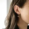 Boucles d'oreilles créoles JUJIE 316L en acier inoxydable cristal étoile lune pour femmes Brincos asymétrie bijoux vente en gros/goutte