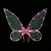 Light up Fairy Wings for Adults LED Butterfly Sheer Wings for Girls Women Halloween Costume Accessories Dress Up Props