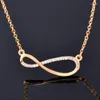 Pendant Necklaces SINLEERY Trendy Crystal Infinity Necklace Rose Gold Silver Color Choker Chain Women Fashion Jewelry Gift XL096