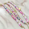 Braccialetti con ciondoli Perline in argilla polimerica tessute per le donne Gioielli fai da te Corda elastica Boho 2 strati Braccialetti Pulseras Mujer