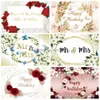 Background Material Happy Birthday Custom Name Photography Background Flower Wreath Blooms Wedding Ceremony Baby Shower Party Photographic Backdrop YQ231003