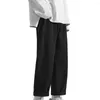 Herenbroeken Harajuku Mode Casual Wijde Pijpen Oversize Met Koreaanse Stijl Streetwear Broek Voor Mannen Soild Kleur Wit