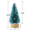 Decorazioni natalizie 12 pezzi Mini albero ornamento Piccolo pino artificiale Sisal Neve Paesaggio Alberi di Natale Da tavolo Navidad Decor Regali