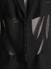 Damenjacken BEVENCCEL 2023 Tragen Sie Schwarz Weiß Sexy Mesh Splice Korsett Details Anzug Hochwertige Blazerjacke