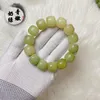 Bracelets de charme Rare Ecologie Grande Taille Poitrine Verte Bodhi Version Mâle Jouant Au Doigt Enroulement Main Douce Et Jade Blanc