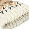 Büffeldruck-Jacquard-Mütze mit Bommel für Damen, handgefertigte Häkel-Strickmütze, Unisex, warme Winter-Skimütze