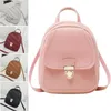 School Bags Cute Backpack For Women PU Leather Purse Simple Design Quilted Bag 2023 Waterproof Bookbag Mini Girls Fashion