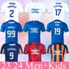 23 24 Glasgow Rangers Soccer Courseys 2023 2024 Home Blue Sakala Kent Tavernier Morelos Colak Hogan Football Shirt Men Kids Kids Fans Player player player