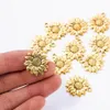 30 pezzi di ciondoli in oro girasole collana con ciondolo fai da te per le donne accessori estetici di moda classici per la produzione di gioielli femminili2259