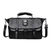 Totes Annmouler Punk Style Women Handbags Pu Leather Skull Tote Bag Black Large Capacity Shoulder Bag 2022 Luxury Crossbody Bags 240407