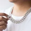 brand fashion woman Kibo Hip Hop Jewelry 18mm 925 Silver Vvs Baguette Moissanite Diamond Cuban Link Chain