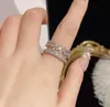 Cluster Ringe 2023 Luxus CZ Silber Farbe Doppel Student Öffnung für Frau Mode Gothic Finger Schmuck Hochzeit Party Mädchen sexy Ring