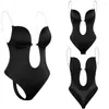 Women's Shapers Invisible Bodysuit Women Thong Shaper Body Shaperwear Sexy Deep V-Neck BackLess Corset Slimming Push Up Plunge Underwear